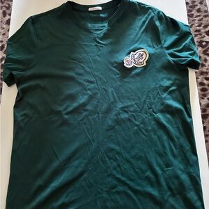 Moncler Green Short-Sleeve Logo Patch Tee